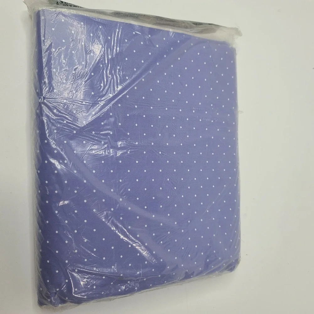 Vintage Taste Maker No Iron Percale Pink/purple polka dot Queen Flat Sheet USA
